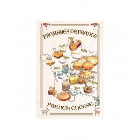 Torchon Carte Fromages Ecru 48x72