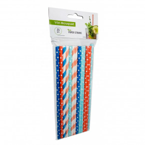 Pailles écologiques en papier (lot de 25) Multicolores FIK458
