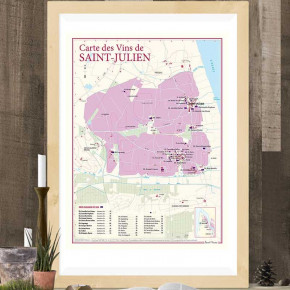 Carte vignoble Saint-Julien 30x40