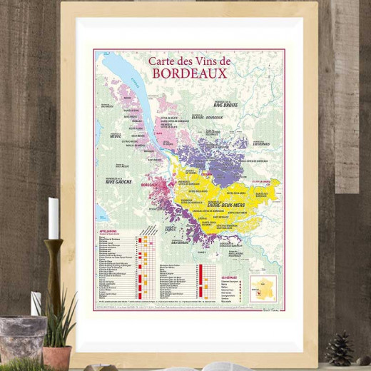 Carte du Vignoble de Bordeaux 30x40