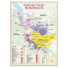 Carte du Vignoble de Bordeaux 30x40