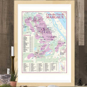 Carte Vignoble Margaux 30x40