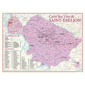 Carte vignoble Saint-Emilion 30x40