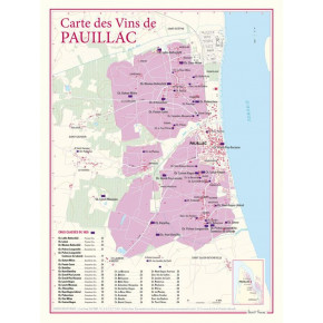 Carte du vignoble Pauillac 30x40