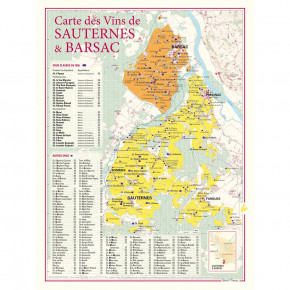 Carte vignoble Sauternes & Barsac 30x40