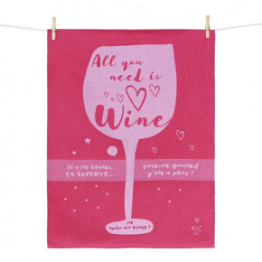 Torchon All you need is wine 50x70 cm