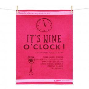 Torchon "It's wine o'clock"