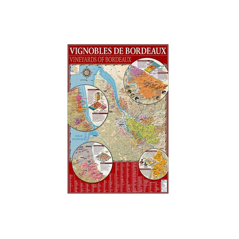 Carte touristique vignobles de Bordeaux