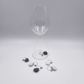 Marque verre Stone gris et blanc - Blister de 6